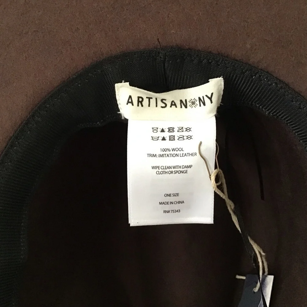 Artisan NY chocolate brown wool cowboy/ outback hat. NWT one size. 3” br…